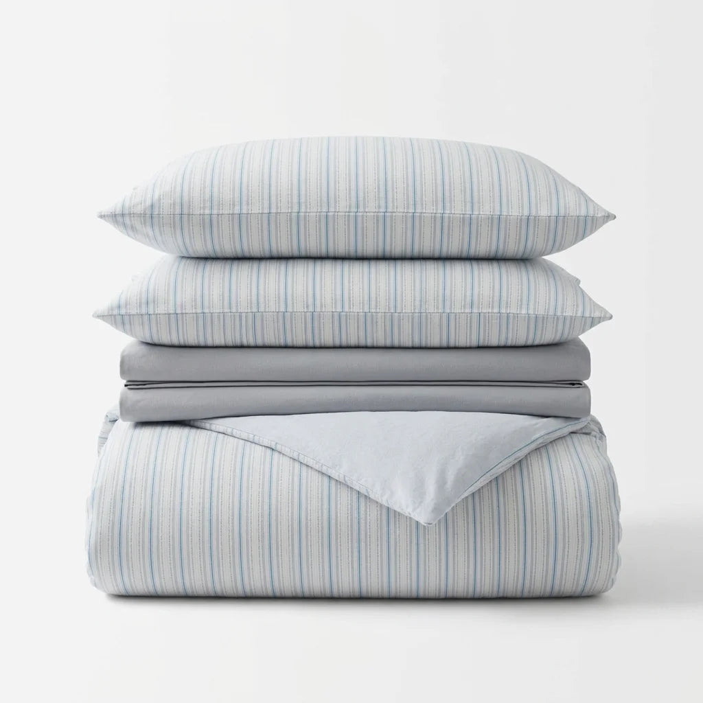 Vespera Washed Cotton Striped Set