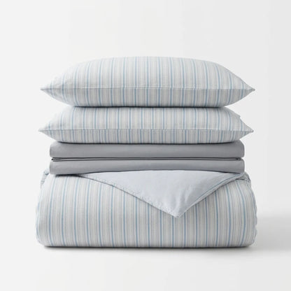 Vespera Washed Cotton Striped Set