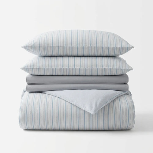 Vespera Washed Cotton Striped Set