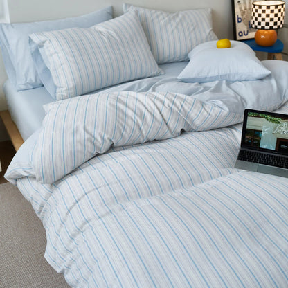 Vespera Washed Cotton Striped Set