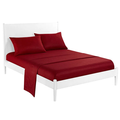 Vespera Striped Soft Satin Fitted Sheet Microfiber