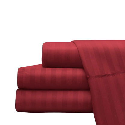 Vespera Striped Soft Satin Fitted Sheet Microfiber